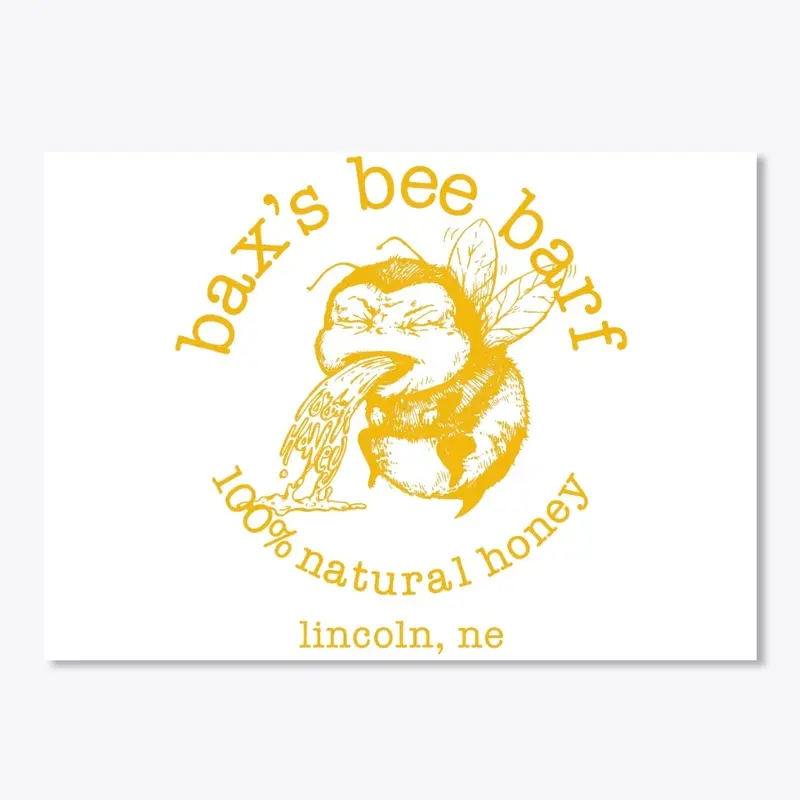 Bee Barf Gold Print